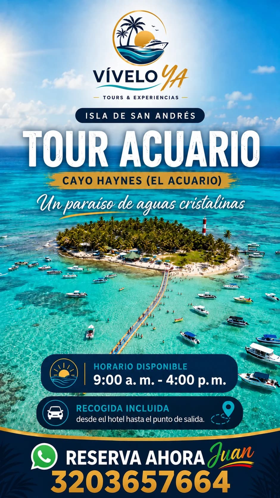Flyer de la experiencia: Acuario + Haynes Cay